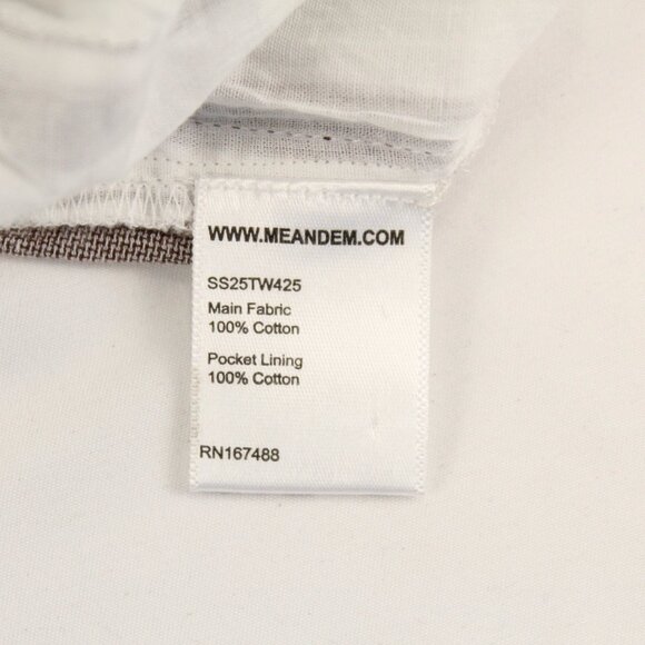 ME+EM Summer Stripe Beach Trousers in Chocolate Brown/Soft White Size US 6 - NWT - Picture 7 of 9